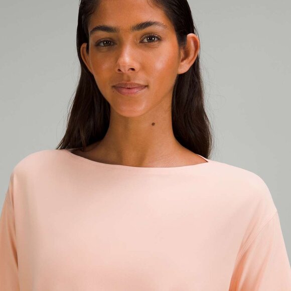 Lululemon Back in Action Short Sleeve T-Shirt *Nulu Peach Satin, Size 4 Like New - Picture 14 of 17